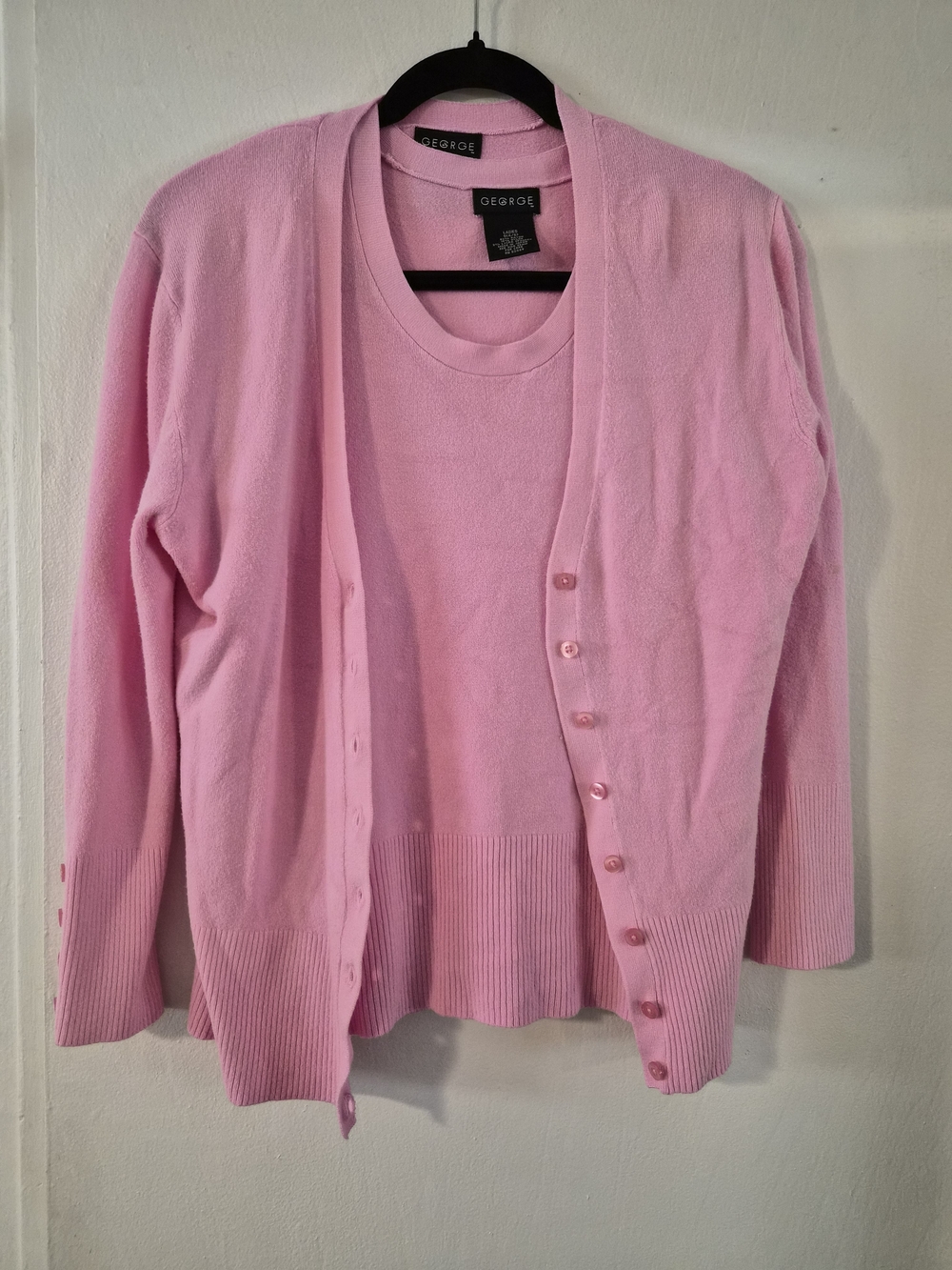 George Light Pink Cardigan and Tank Shell Set - Picture 1 of 8
